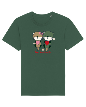 retro chic de Ziua Îndrăgostiților - Otter couple in love Bottle Green