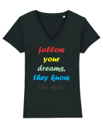 follow Tricou mânecă scurtă guler V Damă Evoker