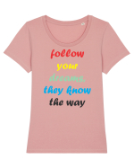 follow Tricou mânecă scurtă guler larg fitted Damă Expresser