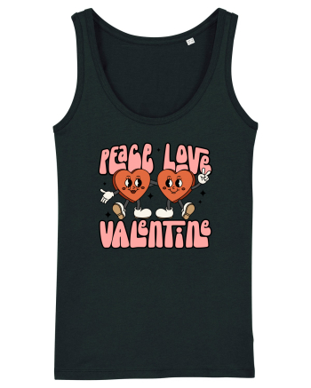 retro chic de Ziua Îndrăgostiților - Peace Love Valentine Black