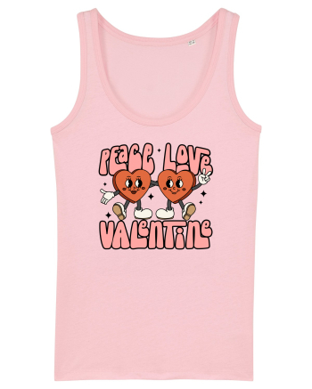 retro chic de Ziua Îndrăgostiților - Peace Love Valentine Cotton Pink