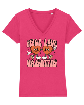 retro chic de Ziua Îndrăgostiților - Peace Love Valentine Raspberry