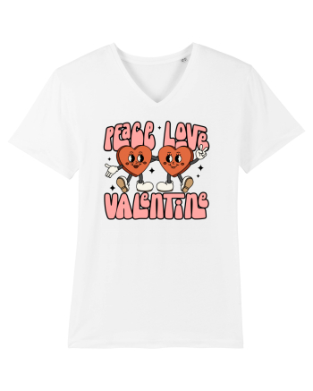 retro chic de Ziua Îndrăgostiților - Peace Love Valentine White