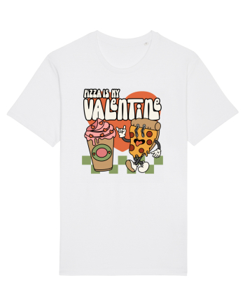 retro chic de Ziua Îndrăgostiților - Pizza Is My Valentine White