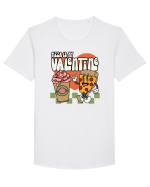 retro chic de Ziua Îndrăgostiților - Pizza Is My Valentine Tricou mânecă scurtă guler larg Bărbat Skater