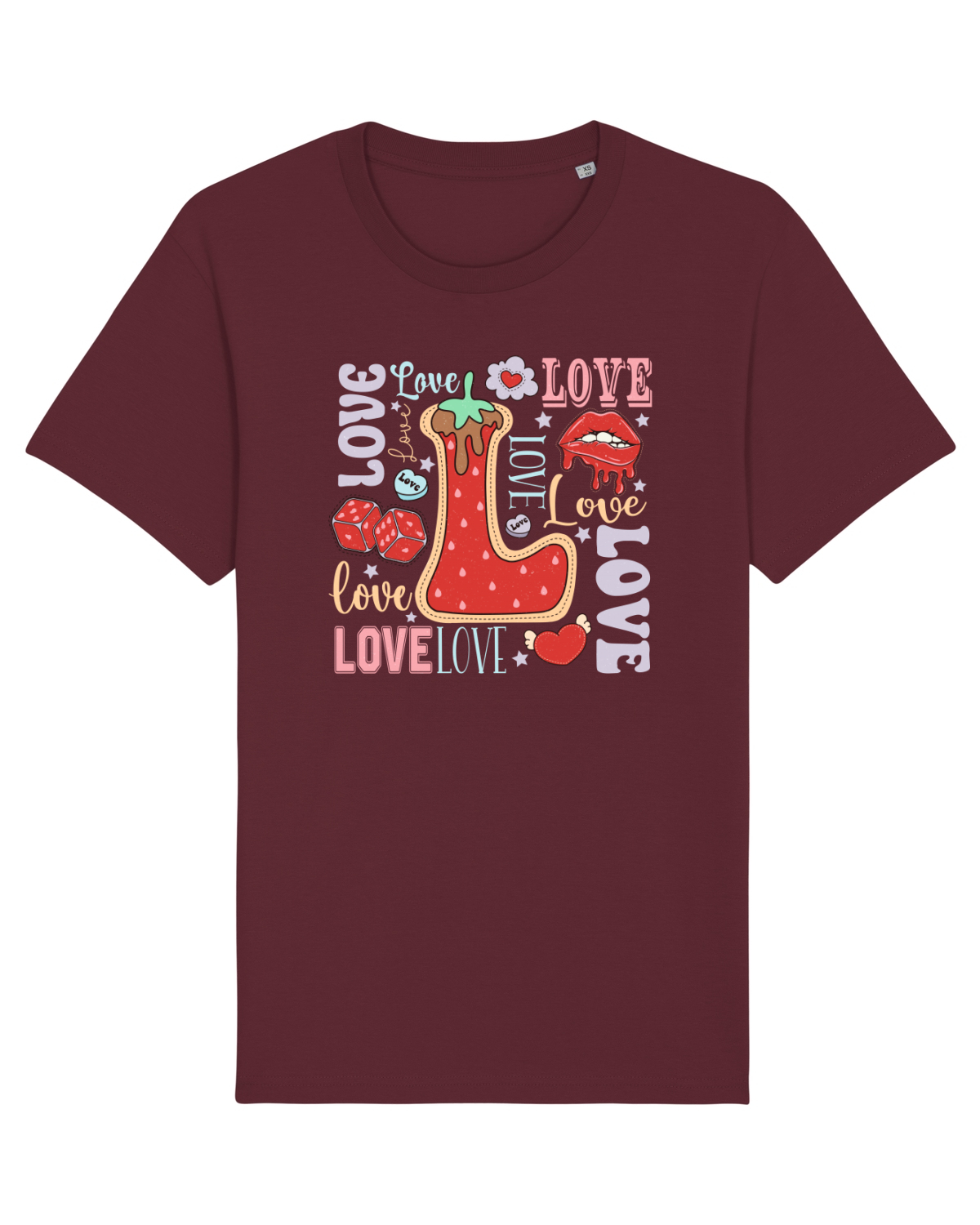Tricou mânecă scurtă Unisex Rocker Burgundy