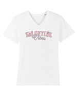 retro chic de Ziua Îndrăgostiților - Valentine Vibes Headlight Tricou mânecă scurtă guler V Bărbat Presenter