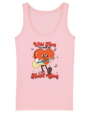 retro chic de Ziua Îndrăgostiților - Wild thing you make my heart sing Cotton Pink
