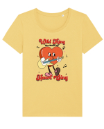 retro chic de Ziua Îndrăgostiților - Wild thing you make my heart sing Tricou mânecă scurtă guler larg fitted Damă Expresser