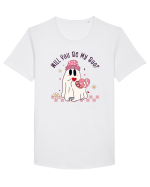 retro chic de Ziua Îndrăgostiților - Will yo be my boo Tricou mânecă scurtă guler larg Bărbat Skater