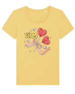 retro chic de Ziua Îndrăgostiților - Yum Tricou mânecă scurtă guler larg fitted Damă Expresser