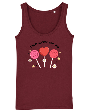 Retro Chic Valentine - I am a sucker for you Burgundy