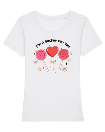 Retro Chic Valentine - I am a sucker for you White