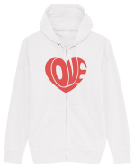 Retro Chic Valentine - Love in heart Hanorac cu fermoar Unisex Connector