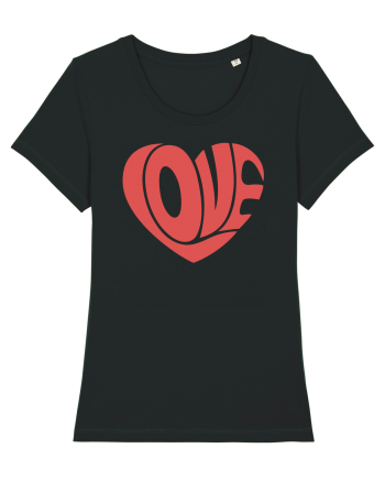 Retro Chic Valentine - Love in heart Black