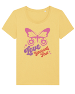 Retro Chic Valentine - Love yourself first Tricou mânecă scurtă guler larg fitted Damă Expresser