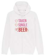 Retro Chic Valentine - Taken, single, beer Hanorac cu fermoar Unisex Connector