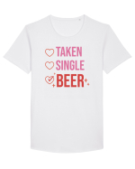 Retro Chic Valentine - Taken, single, beer Tricou mânecă scurtă guler larg Bărbat Skater