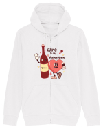 Retro Chic Valentine - Wine is my valentine Hanorac cu fermoar Unisex Connector