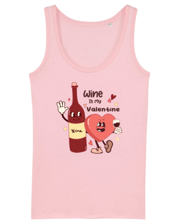 Retro Chic Valentine - Wine is my valentine Cotton Pink