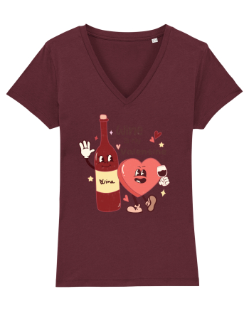Retro Chic Valentine - Wine is my valentine Burgundy