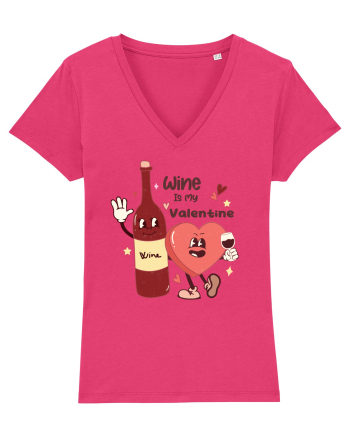 Retro Chic Valentine - Wine is my valentine Raspberry
