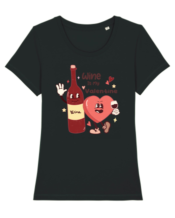 Retro Chic Valentine - Wine is my valentine Black