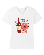 Retro Chic Valentine - Wine is my valentine Tricou mânecă scurtă guler V Bărbat Presenter