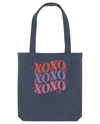 Retro Chic Valentine - XOXO - Valentine kisses Midnight Blue