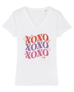Retro Chic Valentine - XOXO - Valentine kisses Tricou mânecă scurtă guler V Damă Evoker