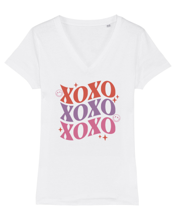 Retro Chic Valentine - XOXO - Valentine kisses White