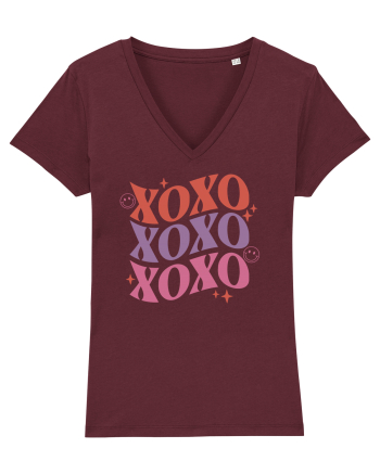 Retro Chic Valentine - XOXO - Valentine kisses Burgundy