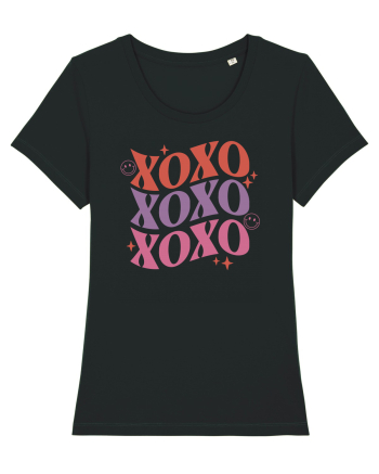 Retro Chic Valentine - XOXO - Valentine kisses Black