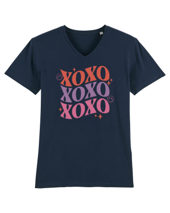 Retro Chic Valentine - XOXO - Valentine kisses French Navy