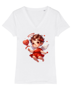pentru Ziua Îndrăgostiților - Îngerul Iubirii - Cupidon v11 Tricou mânecă scurtă guler V Damă Evoker