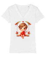 pentru Ziua Îndrăgostiților - Îngerul Iubirii - Cupidon v17 Tricou mânecă scurtă guler V Damă Evoker