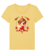 pentru Ziua Îndrăgostiților - Îngerul Iubirii - Cupidon v17 Tricou mânecă scurtă guler larg fitted Damă Expresser