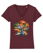 Arborele Vieții Tricou mânecă scurtă guler V Damă Evoker