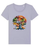 Arborele Vieții Tricou mânecă scurtă guler larg fitted Damă Expresser