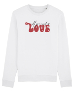 de dragoste in stil retro vintage - All You Need Is Love Bluză mânecă lungă Unisex Rise