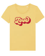 de dragoste in stil retro vintage - Bold Love Tricou mânecă scurtă guler larg fitted Damă Expresser
