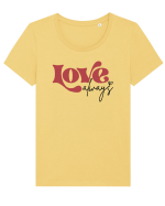 de dragoste in stil retro vintage - Love Always Tricou mânecă scurtă guler larg fitted Damă Expresser