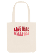 de dragoste in stil retro vintage - Love More Worry Less Sacoșă textilă