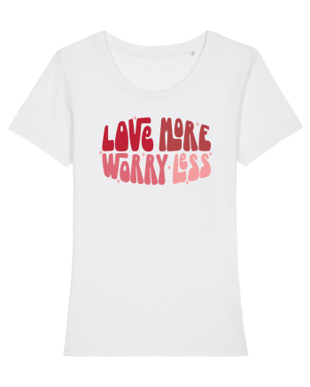 de dragoste in stil retro vintage - Love More Worry Less White
