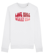 de dragoste in stil retro vintage - Love More Worry Less Bluză mânecă lungă Unisex Rise