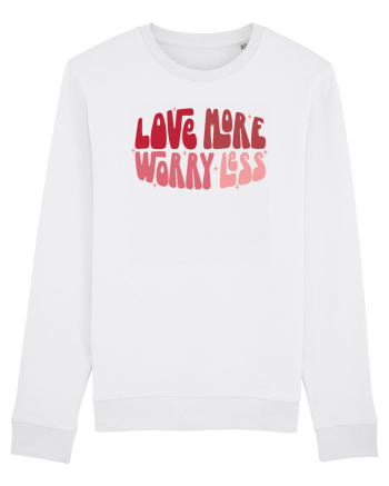 de dragoste in stil retro vintage - Love More Worry Less White