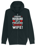 pentru îndrăgostiți - Proud husband of a freaking awesome wife Hanorac cu fermoar Unisex Connector