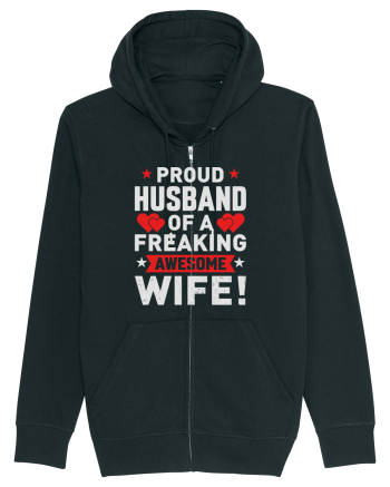 pentru îndrăgostiți - Proud husband of a freaking awesome wife Black