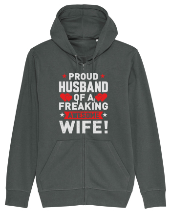pentru îndrăgostiți - Proud husband of a freaking awesome wife Anthracite
