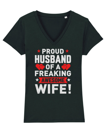 pentru îndrăgostiți - Proud husband of a freaking awesome wife Black